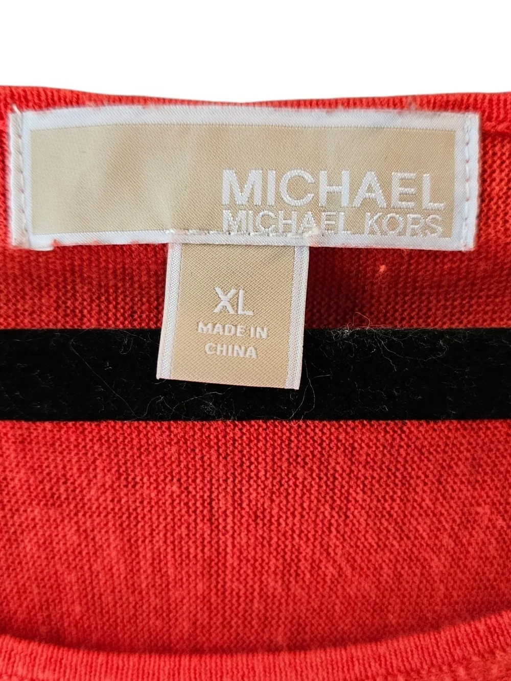 Michael Kors Coral Orange Lightweight Dolman Sleeve Sweater XL Hi Low Hem